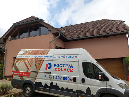 Izolace stropu rodinného domu na Kladensku